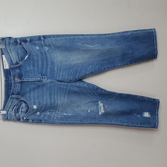 Pistola High Rise Medium Wash Distressed Cropped Straight Leg Jeans Size 32 - Picture 9 of 9